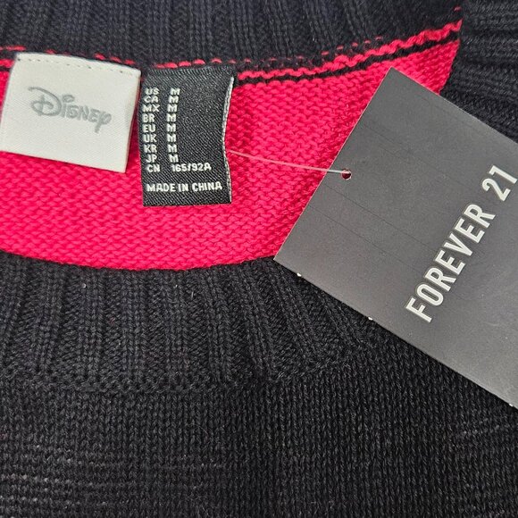Forever 21 x Disney Mickey Mouse Christmas Fair Isle Sweater Red Black M NWT - Picture 4 of 6